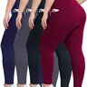 Women's Plus Size High-Rise Yoga Pants 4-Pack - High-Stretch, Breathable, Quick Dry Activewear Finds with Pocket, Everyday Active Women's Clothes, Curvy Gym Workout Apparel (Black, Navy, Burgundy, Grey),outdoorfun