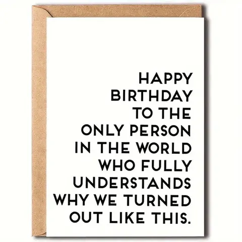 Funny Birthday Card with Envelope, Custom Message Card, 1 Count Happy Birthday Card, Long Distance Greeting Gift for Sister & Best Friend