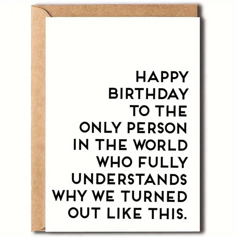 Funny Birthday Card with Envelope, Custom Message Card, 1 Count Happy Birthday Card, Long Distance Greeting Gift for Sister & Best Friend