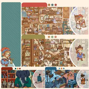 Sammy Scene Stickers Pack, Miniature Oil Painted Decals, Stress Relief Handmade DIY Scrapbook Decorative Stickers