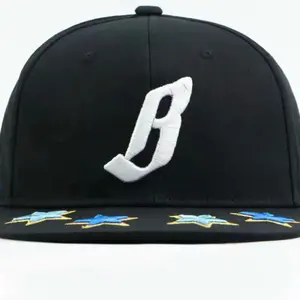 Black ‘B’ Baseball Cap and Blue Stars on Brim