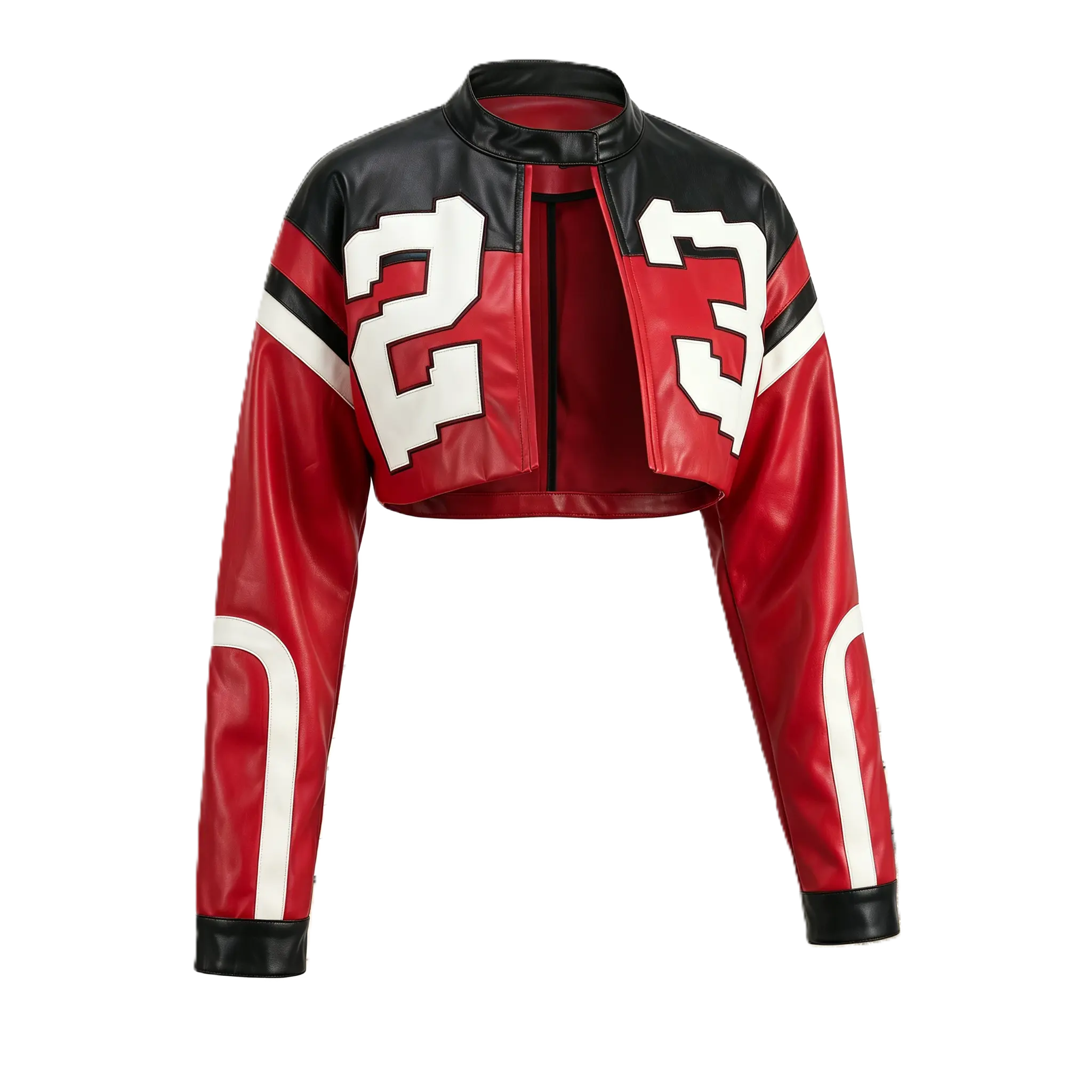 leather crop jacket - TikTok Shop