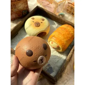 Capybara Bakery Slow Rising Squishy Capybara Toy Bread Pastry Cake Squeeze Stress Relief Hand Relaxing Gift Soft Rebound