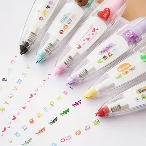 6-in-1 Adorable Animal Design Tape Pen Set with Strong Sticky Tape, Perfect Gift for School Girls, Blue White, Festive Decor for Christmas Graduation 2025 Class Centerpieces, Cute Journal Supplies, Adorable Animal Designs