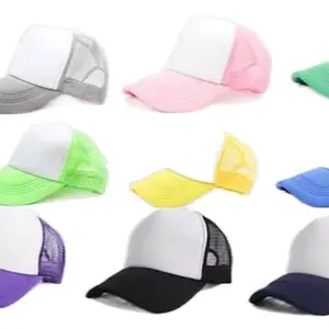 FSGM Custom Apparel Blank Trucker Hats in Assorted Colors White Pink Green Yellow Purple Black and Blue and More Unisex Caps