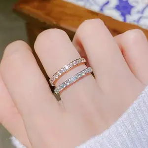 Waterproof Sparkle Women's Elegant Rhinestone Decor Engagement Trendy Exquisite Promise Ring, Chic Gorgeous Jewelry As Gift for Girlfriend，Artificial Zircon Decor Cuff Ring for Galentine's Party Style Ring, Fashion Jewelry Gift Ideal for Women & Girl