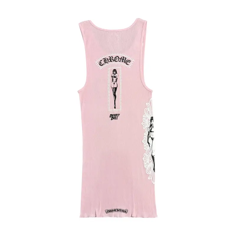 chrome heart tank top pink - TikTok Shop