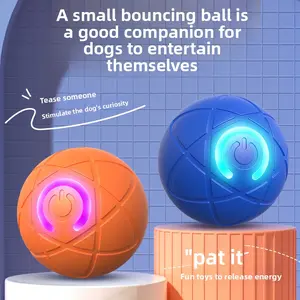 52MM Electric Pet Gravity Bouncing Ball Smart Dog Cat Toy Amusement Essential Striped USB Charged Cat Ball Toy