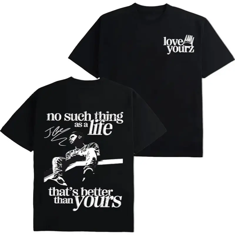 Men's Vintage Hip Hop Cotton Short-Sleeve T-Shirt - Fitted Cut, All Seasons, Love Yourz Graphic, Hip Hop Vibe Art, Classic Streetwear Casual Tee, Rap Music Fan Gift, Premium Outdoor Wear, Chinese New Year Item, Valentine's Day Gift, Shortsleeve, Men's T S