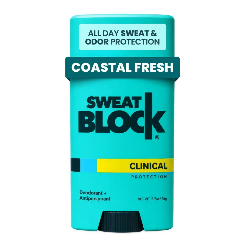 SweatBlock Deodorant Antiperspirant - Clinical Strength - Coastal Fresh Scented 2.7oz