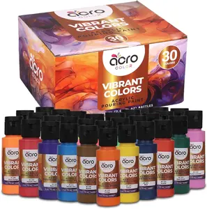 Acrylic Pouring Paint Set, 30 Colors, Vibrant, Pastel, or Metallic Sets, 2 Ounces Per bottle Acrylic Pouring Paint Set, 30 Colors, Vibrant, Pastel, or Metallic Sets, 2 Ounces Per bottle