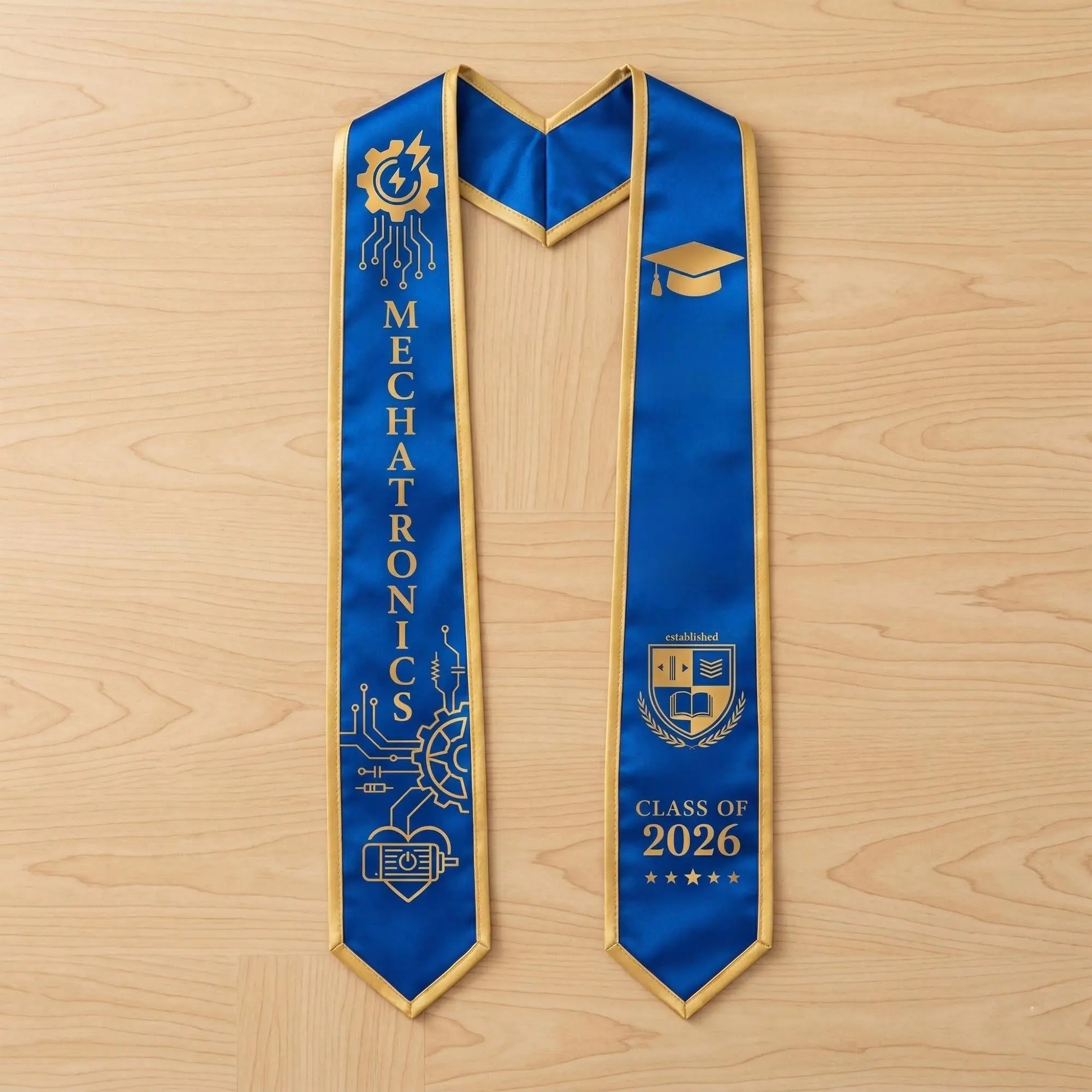 EastJia Made in USA 2026 Graduation Stole - 4.5 inches x 62 inches Lightweight Premium Polyester Custom College Shawl for Marketing Major Adults, Perfect School Souvenir & Graduation Gift