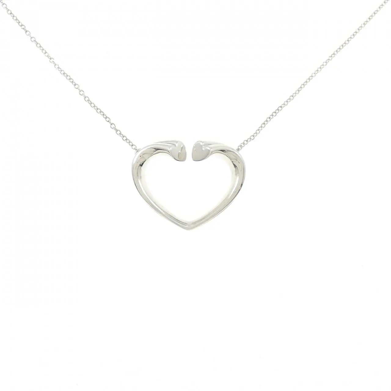 Pre-owned Tiffany & Co. Sterling Silver 925 (Ag925) Small Leather Goods Tenderness Heart 925 Silver Necklace