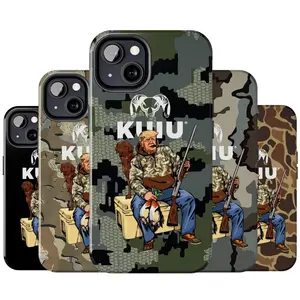 Camouflage Kuiu Hunter Trump Phone Case, Ku!u Rain Forest For iPhone 17 16 15 14 13 12 11 X 8, Trump and Your Hunt Dog Cover, Hunting Gifts, Unique Accessories, Durable Cover