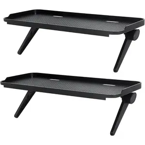 2 Pieces Adjustable TV Top Shelf Screen Monitor Top Storage Bracket for Media Boxes Game Console Router Home Mount Black 11.8 x 4.9 Inch