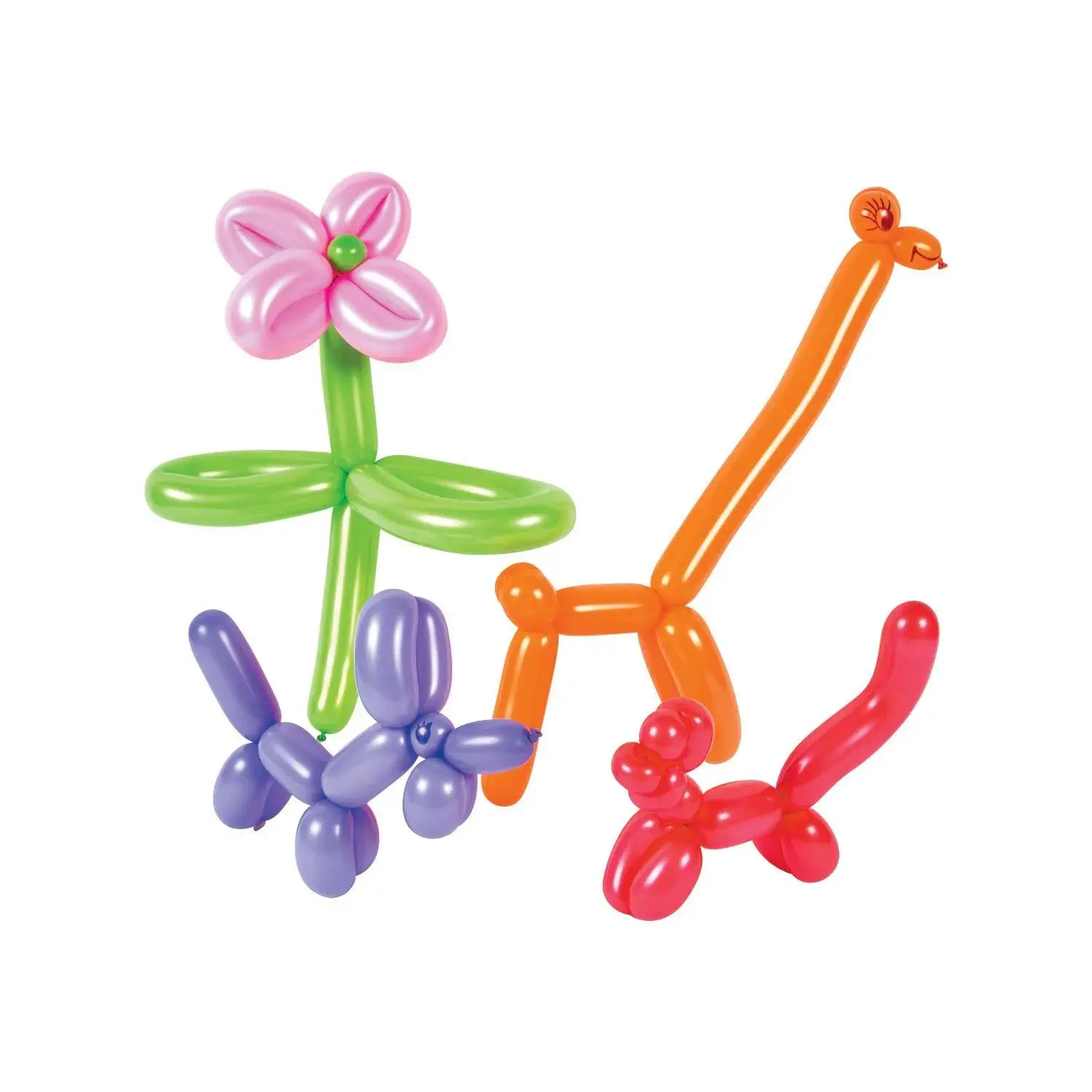 60" Bulk 144 Pc. Bright Color Animal Modeling Latex Balloons