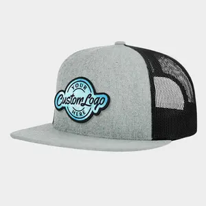 Custom Full-Color Leather Patch Flatbill Trucker Hat - Richardson 511