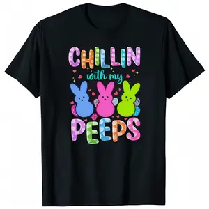 Chilling With My Peeps Shirt, Chilling With My Peeps Sweatshirt, Cute Easter Hoodie, Gift For Easter Day, Peeps Easter Shirt, Blessed Shirt Tshirt Round Neck