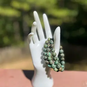 African Turquoise Crystal Bracelet - Daily Wear for Growth Motivation & Confidence Boosting - Symbol of Personal Development & Fresh Starts