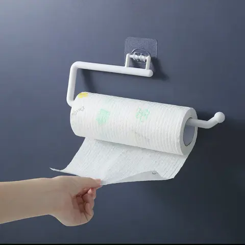 1PC Self-Adhesive Paper Towel Holder – Under Cabinet Roll Paper Storage Rack for Kitchen and Bathroom 11 Inch