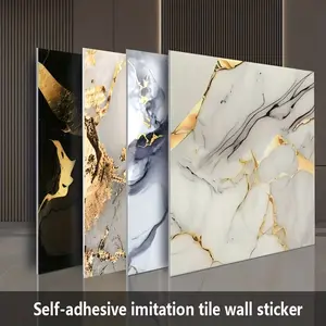 Self-Adhesive Foam Tile Wallpaper for Bathroom, 16/46 Pieces Marble Pattern Waterproof Peel and Stick Wall Decals Tile Stickers for Kitchen & Home Decor