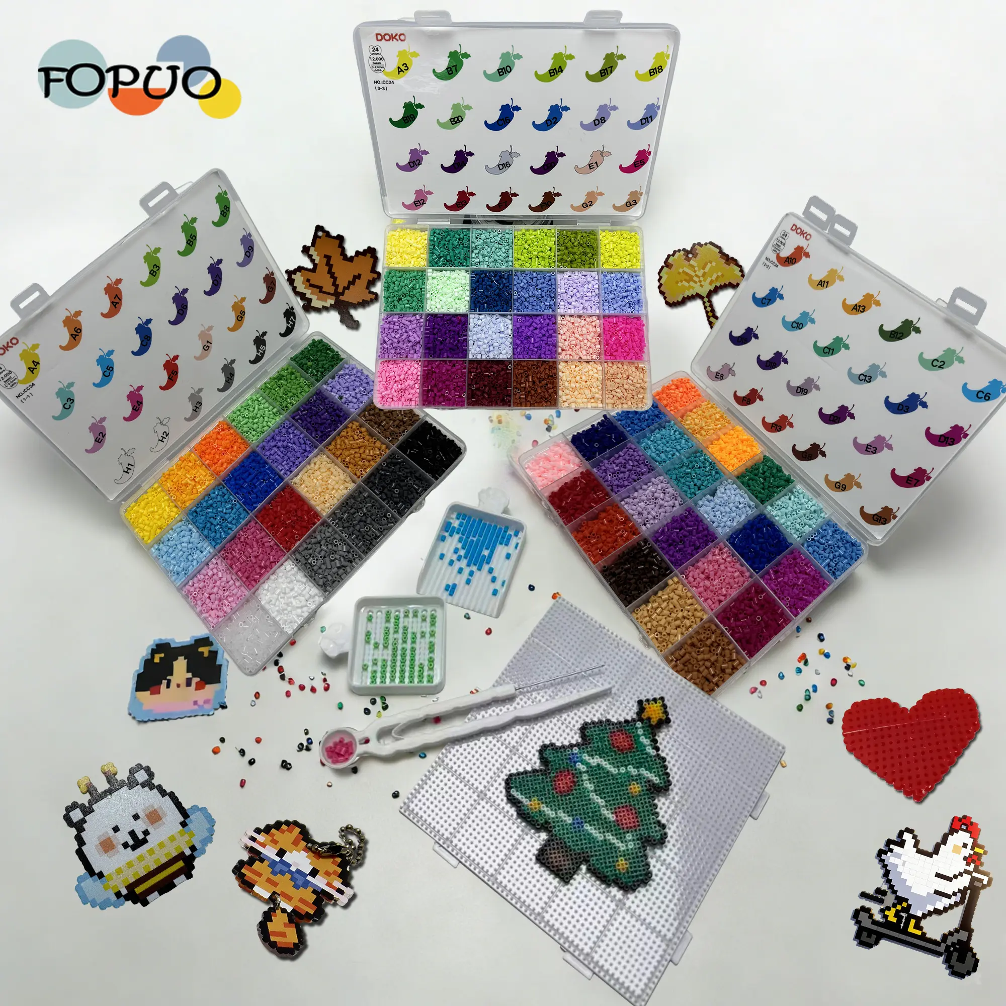 2.6mm 72 Color Fuse Beads Box Set,36000Pcs,perler beads,Stainless Steel Precision Tweezers Set,3D Pixel Puzzle Beads,Multiple Available,Infinitely Creative Maierial,DIY Bead Set,Spelled Beads Keychain pendant,Children's Day,Back-to-school gifts