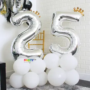 25 Party Balloons for 25th Birthday or Anniversary | Number 25 Balloon Decorations 40 Inches / 16 Inches | 25th Birthday Party Decor