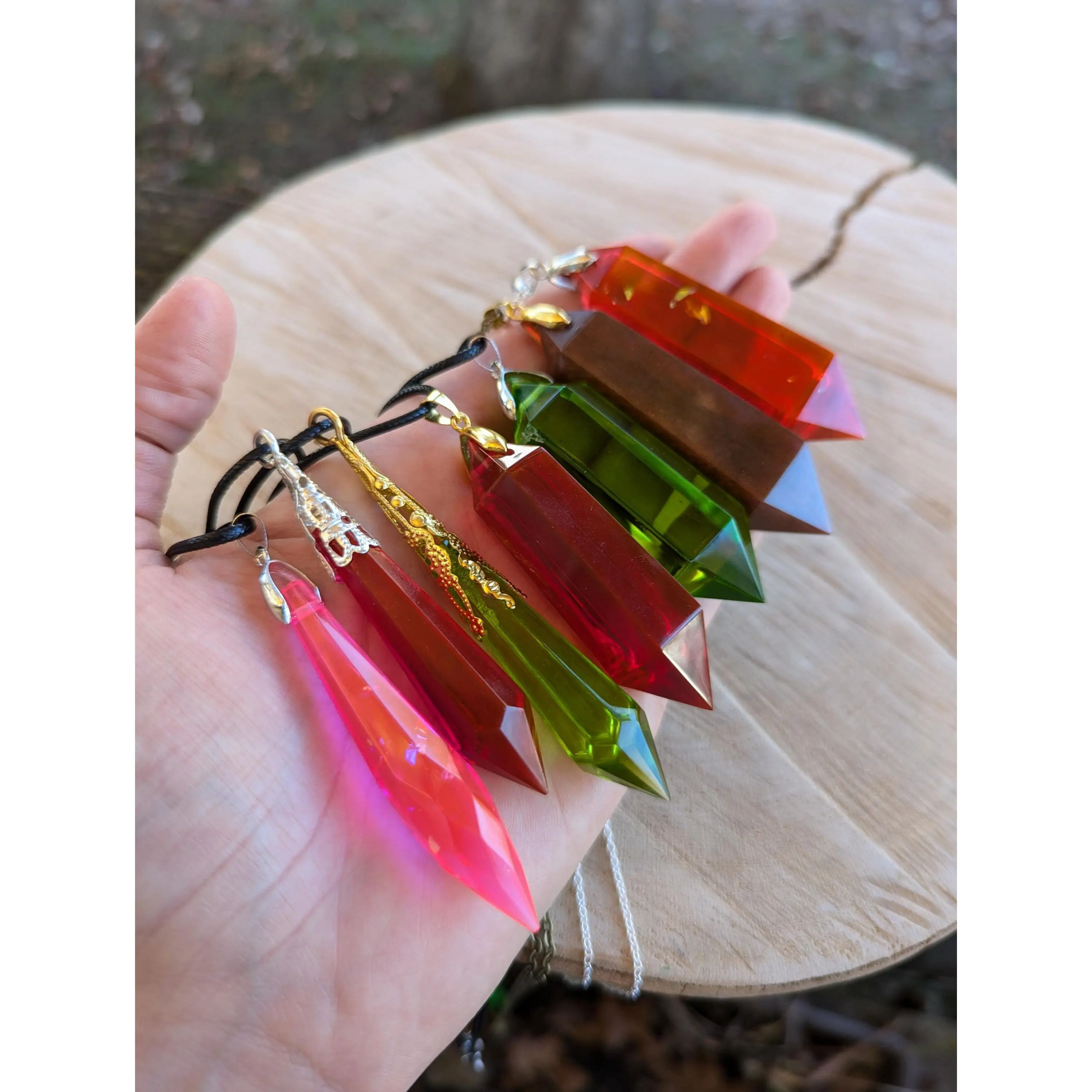 Custom Resin Crystal Necklace Crystal Point Necklace Terminated Fantasy Gem Cosplay Design Your Own Pointed Gem Necklace Ren Faire Cosplay