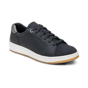 Aetrex Michaela Lace-Up Sneaker - Black | Women's Orthotic Sneakers with Arch Support for All-Day Comfort