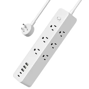 9-Outlet Surge Protector Power Strip with 5 USB Ports, Flat Plug & Compact Design for Home/Office/Dorm Charging Station