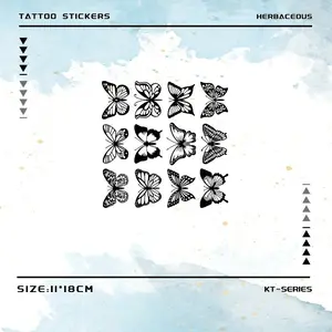 1Pc Butterfly waterproof herbal temporary tattoo sticker, waterproof for 1 to 2 weeks, unisex fake tattoo
