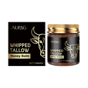 ANURAG Whipped Grass-Fed Tallow Balm with Raw Honey, 4 Oz | All-Natural Moisturizer for Face & Body | Hydrating Cream for Dry Skin, Luminous & Firming | Handmade Skin Care