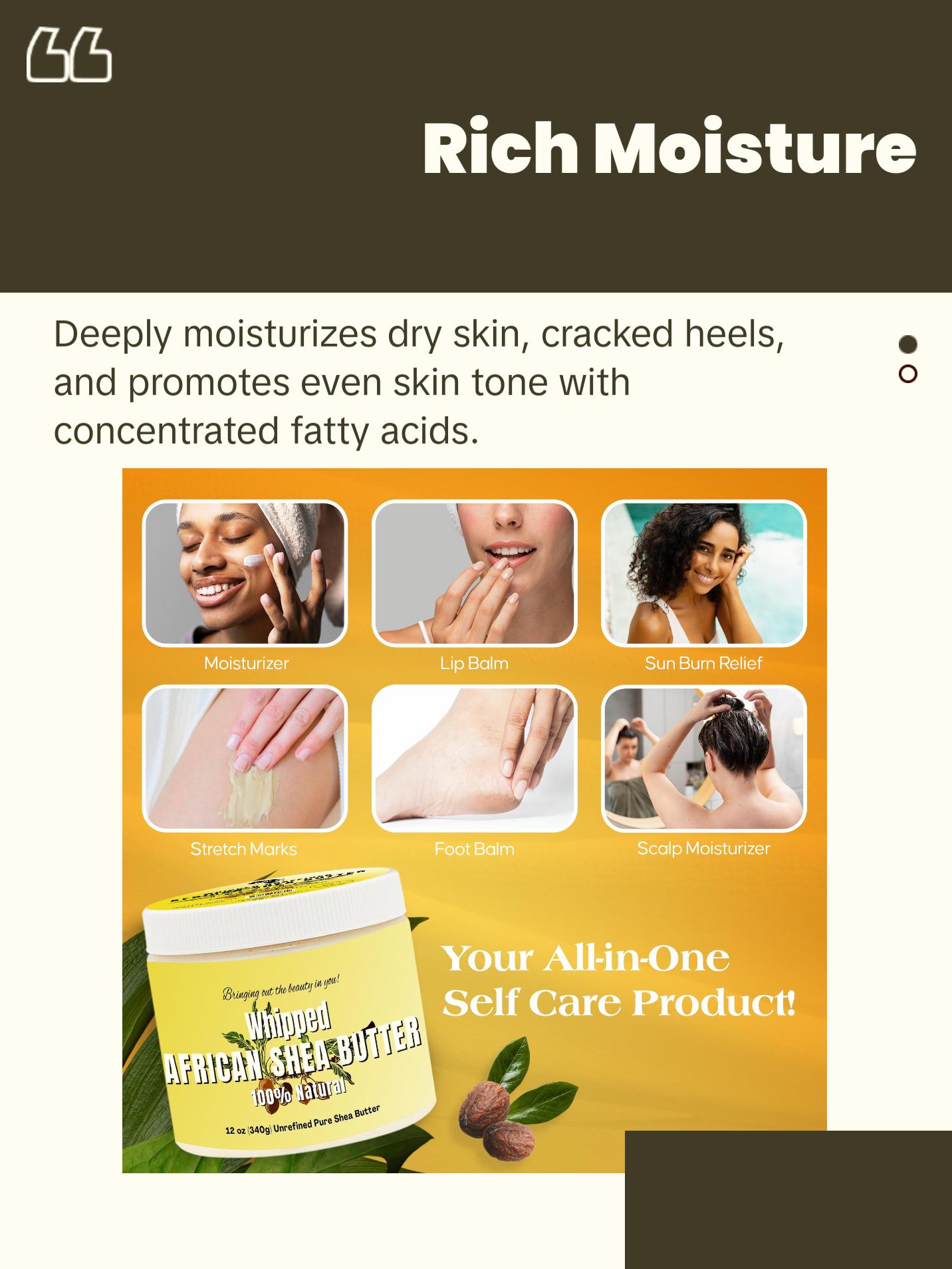 RA COSMETICS Whipped Shea Butter Unscented - 100% Pure and Natural African Shea Butter for Men & Women - Ultimate Handcrafted Moisturizer with Essential Vitamins for Radiant Skin & Luscious Hair