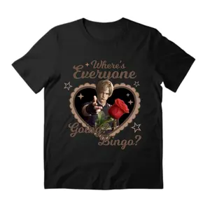 Vinyl Oversized  Where's Everyone Going? Bingo? Leon Graphic T-Shirt Streetwear Holiday Wear y2k cotton fashion Streetwear Lover Gift Top Trending