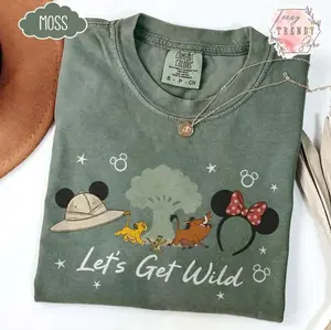 Adult & Youth Animal Kingdom Coquette Bow Simba Timon Pumbaa Animal Kingdom Comfort Colors/Gildan Shirt, Lion King Safari Mode Tee, Let's Get Wild, World Family Trip Gifts