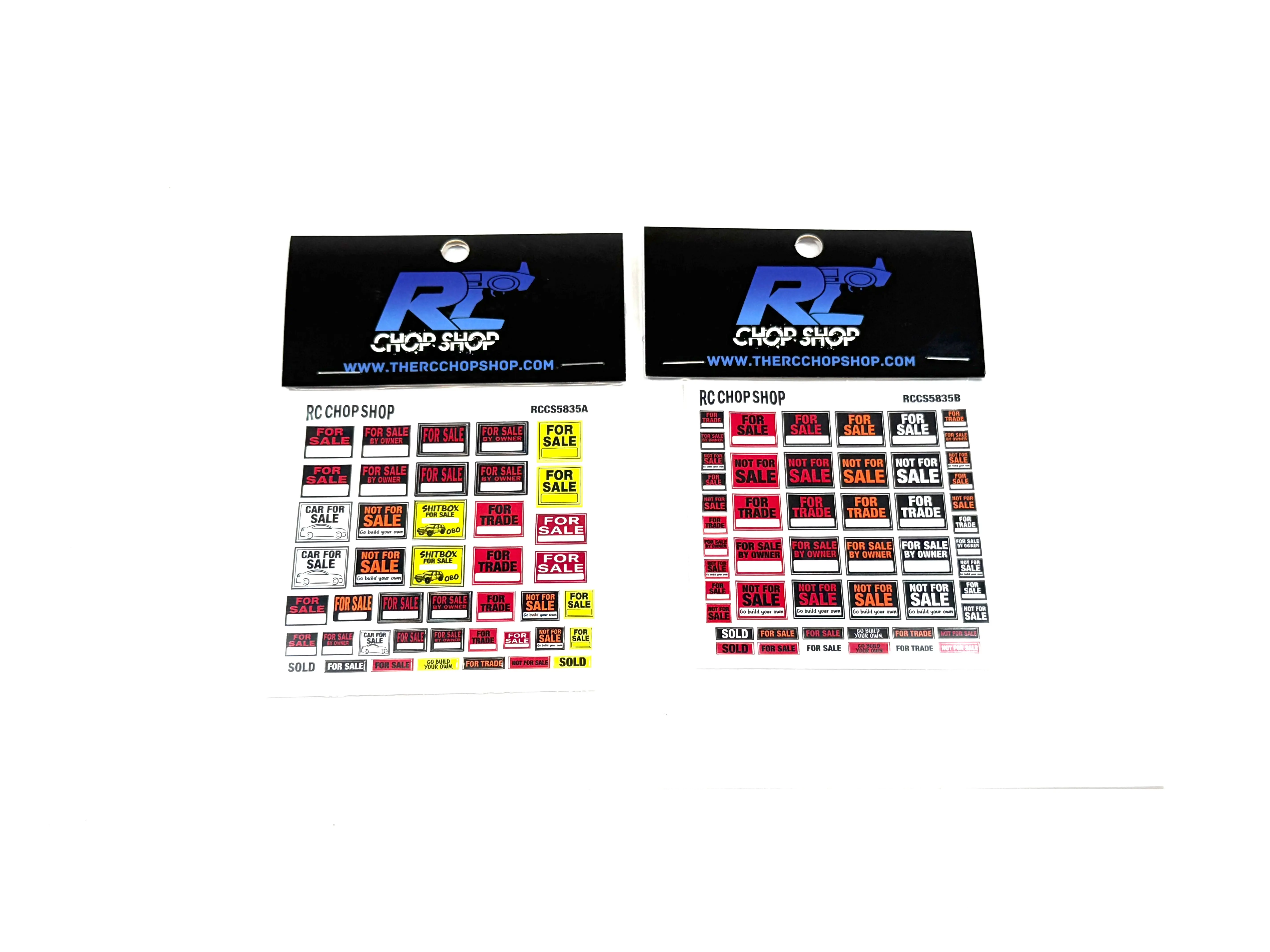 For Sale, Sold, Not For Sale 1/10 Scale Sticker Sheets For RC Cars and Crawlers