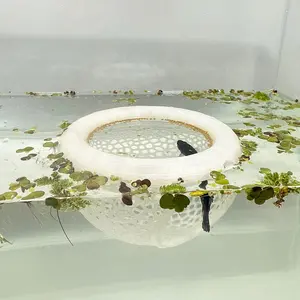 Aquarium Floating Betta Fish , Betta or Shrimp Feeder, Cave and Hammock, Small Fish Feeding Rings, Aquarium Hiding Feeding Decorative Accessories (Translucent Color)