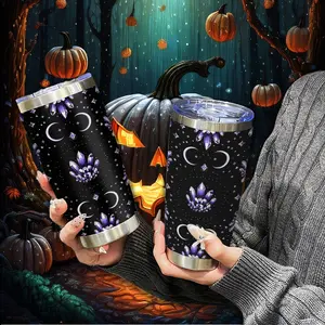 Halloween Dark Crystal 20oz Stainless Steel Travel Mug with Lid, Perfect Gift for Ghost Lovers, Durable Insulated Design, Cold & Hot Drinks, Tumbler