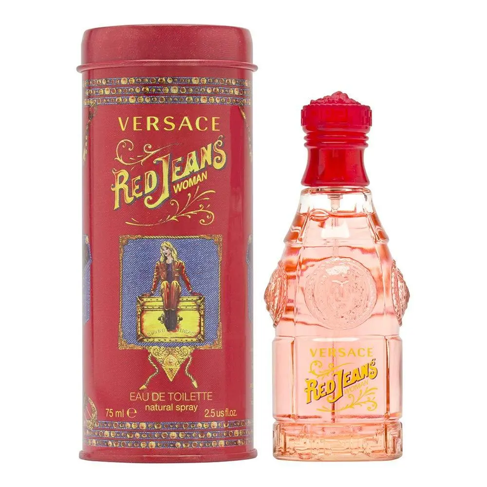 Versace Red Jeans for Women Eau de Toilette 75ml - Classic Fragrance with Peach & Rose Notes Versace Red Jeans for Women Eau de Toilette 75ml - Classic Fragrance with Peach & Rose Notes