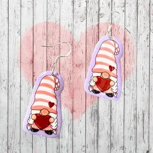 Gnome with heart earrings