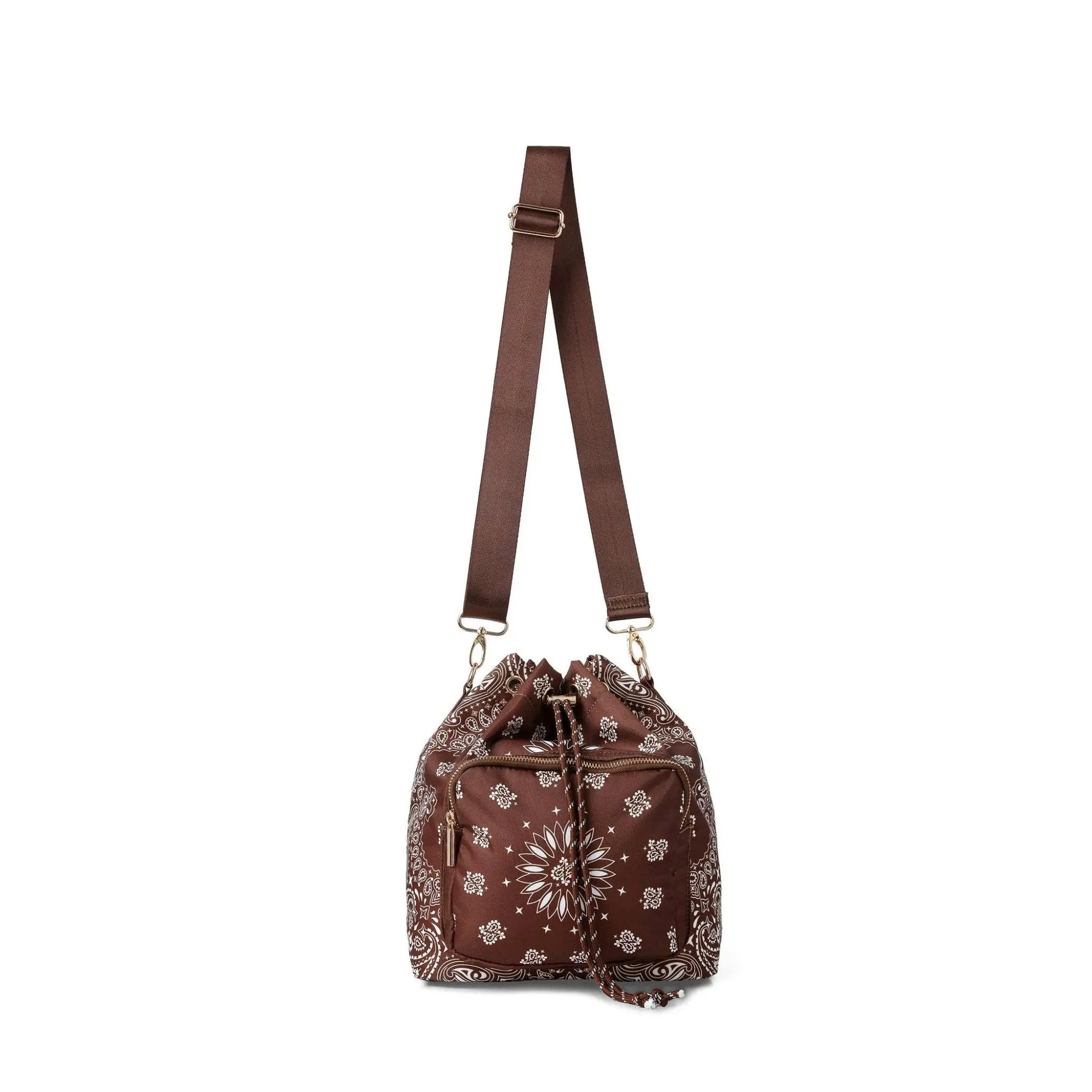 Walnut Bandana Convertible Bucket Backpack & Crossbody Bag