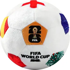 Official FIFA 2026 World Cup Soccer Ball Throw Pillow, 30cm World Cup Trophy and Country Flag Pillow Cushion, Comfortable Gift for Home, Bedroom, Outdoor, Soccer Ball Pillow Gift for Fans