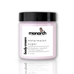 Monarch Body Company Watermelon Sugar Body Cream with Shea Butter & Avocado Oil for Smooth Glowy Skin 9oz