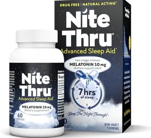 Advanced Sleep Aid Melatonin Dietary Supplement, 10mg Capsules, 60 Count