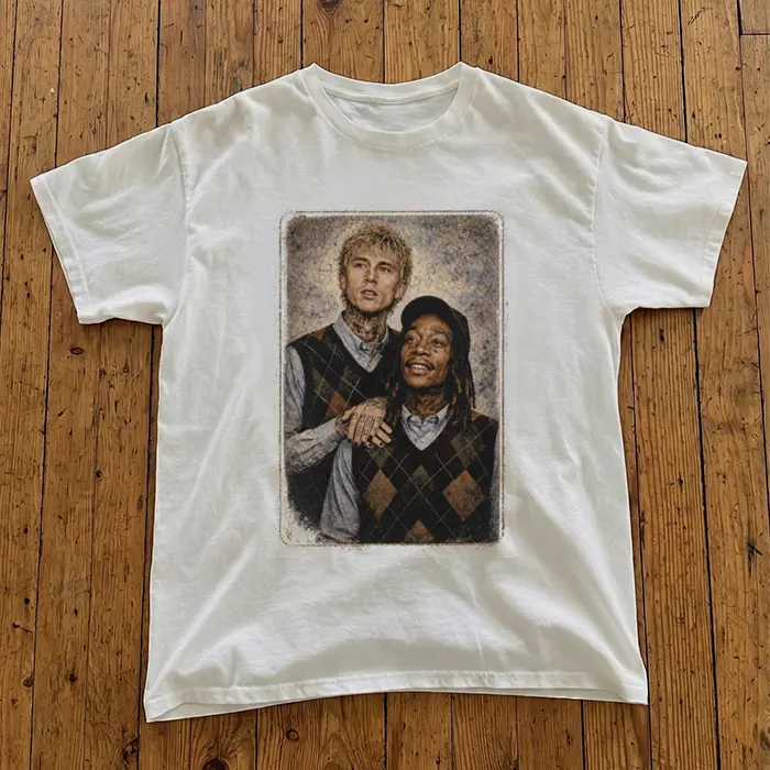 [  Sale 45% ] Funny Rap Parody Duo Graphic Tee, Retro Hip-Hop Artist Portrait Shirt, Classic Unisex Regular Fit Cotton Top, Casual Short Sleeve Streetwear Apparel