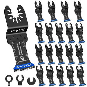 30PCS Japanese Teeth Oscillating Tool Blade, CRV Extra Long Multi Tool Blade Kits Clean Cut for Wood, Universal Oscillating Saw Blades Compatible with Dewalt Bosch Milwaukee Ryobi