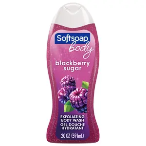 Softsoap Exfoliating Body Wash Blackberry Sugar – Gently Cleanses & Polishes for All Skin Types – 20 fl oz Bottle