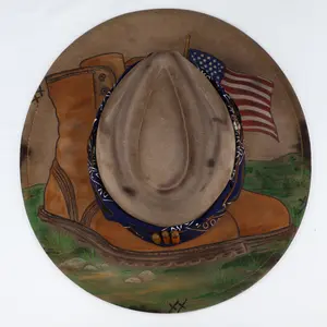 Hand Painted Vegan Suede Americana Western Hat