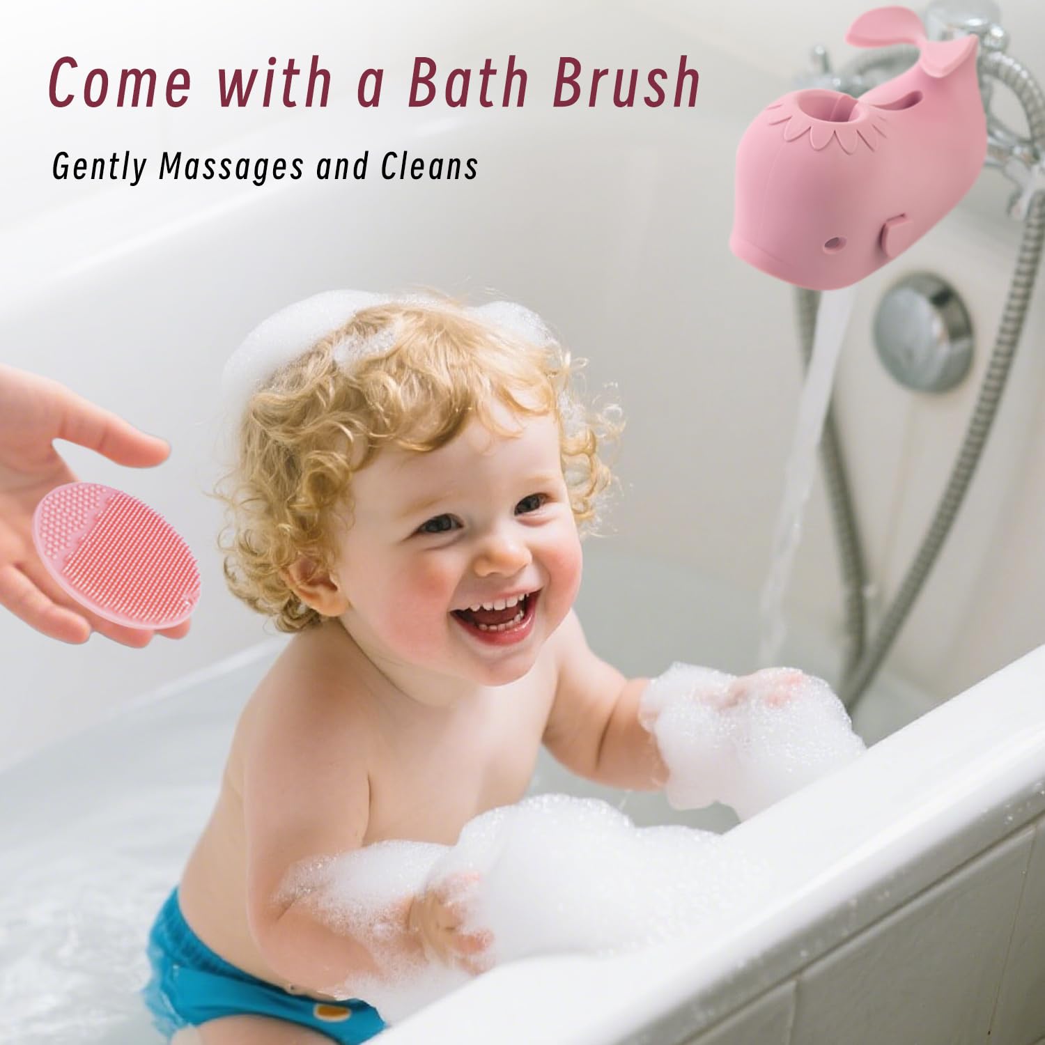 Baby Bathtub Faucet Cover – Silicone Whale Bath Spout Cover, Baby Safety Bath Toy, Protective Faucet Cover for Kids, Toddlers & Infants, Baby Bath Accessories, Gift for Children