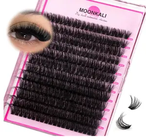 Lash Clusters Wispy 80D Eyelash Clusters D Curly 12-20MM Mix Length Cluster Eyelash Extensions Thick Volume Individual Lashes Clusters DIY Eye Lash Extension 3D Eyelashes Clusters Wispy By MOONKALI